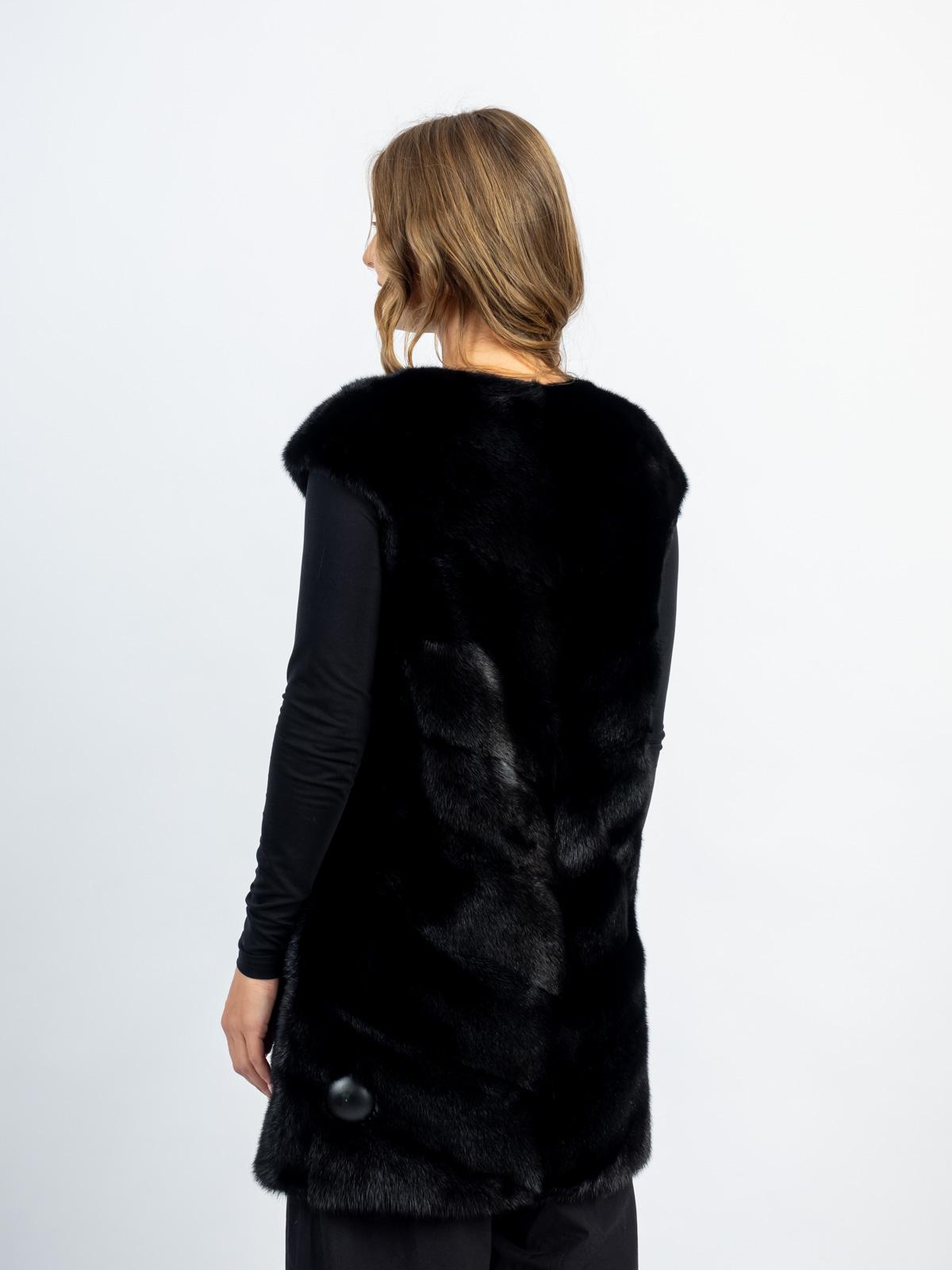 Жилет женский из меха норки Мягкое золото паркет