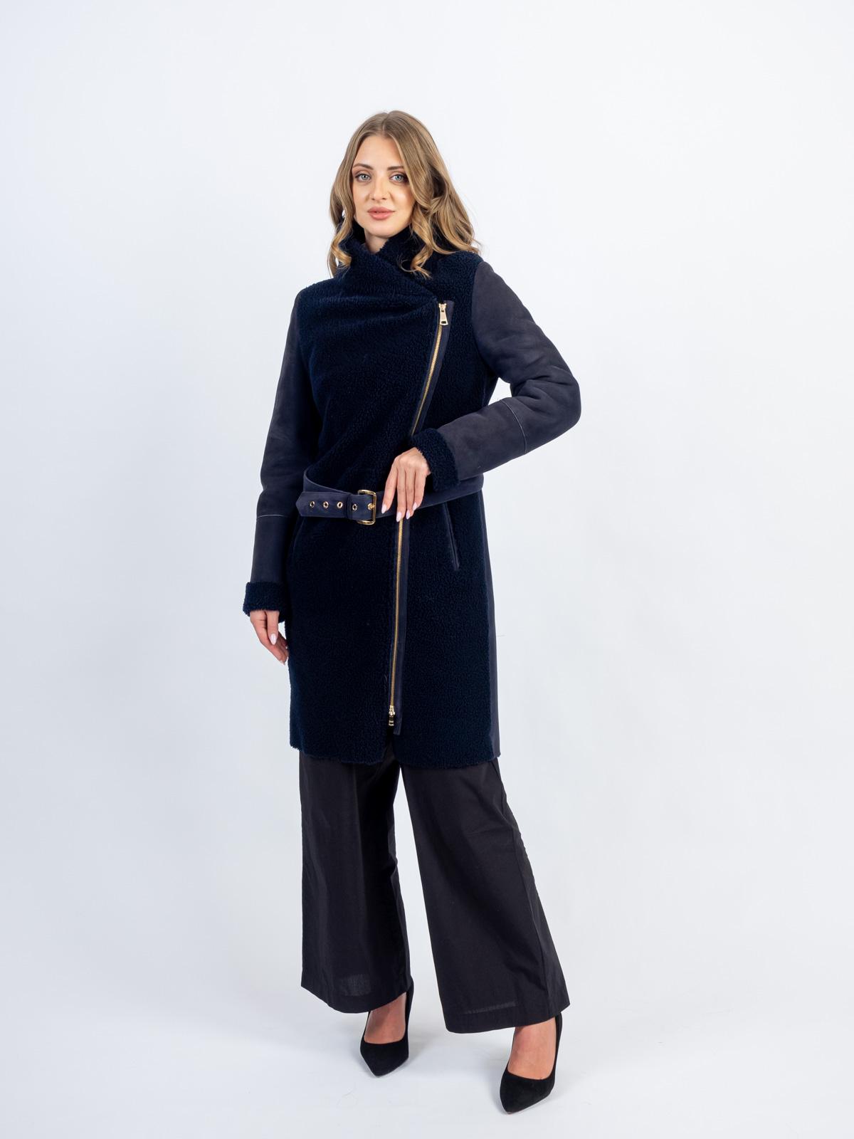 Замшевая женская шуба из меха овчины Carnelli BK.015.050