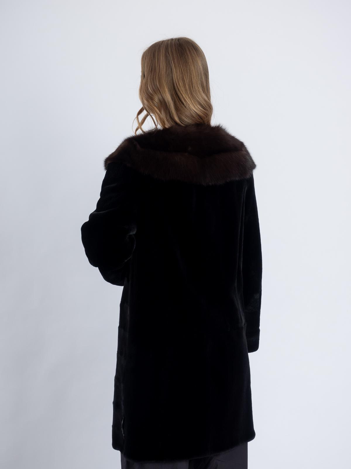 Шуба норковая с отделкой из меха соболя Меха России 528 