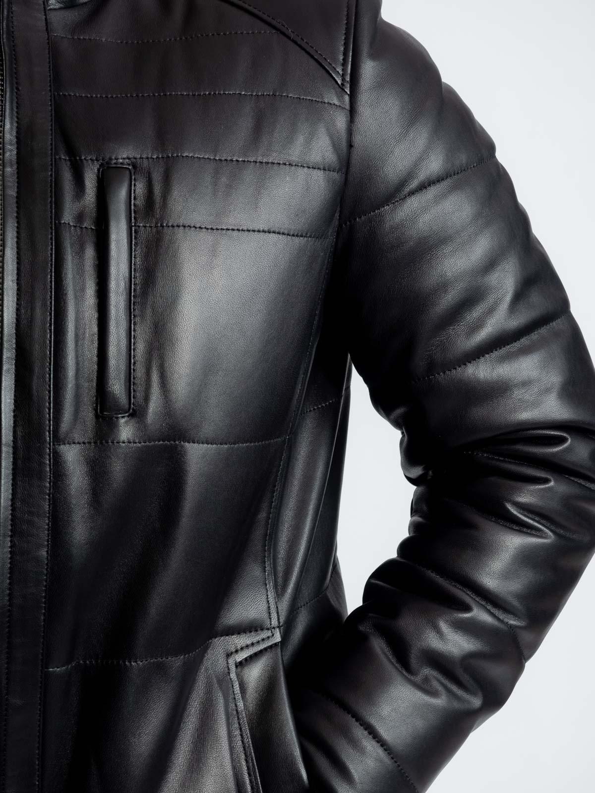 Куртка мужская кожаная с подкладом из меха овчины Virado 4632