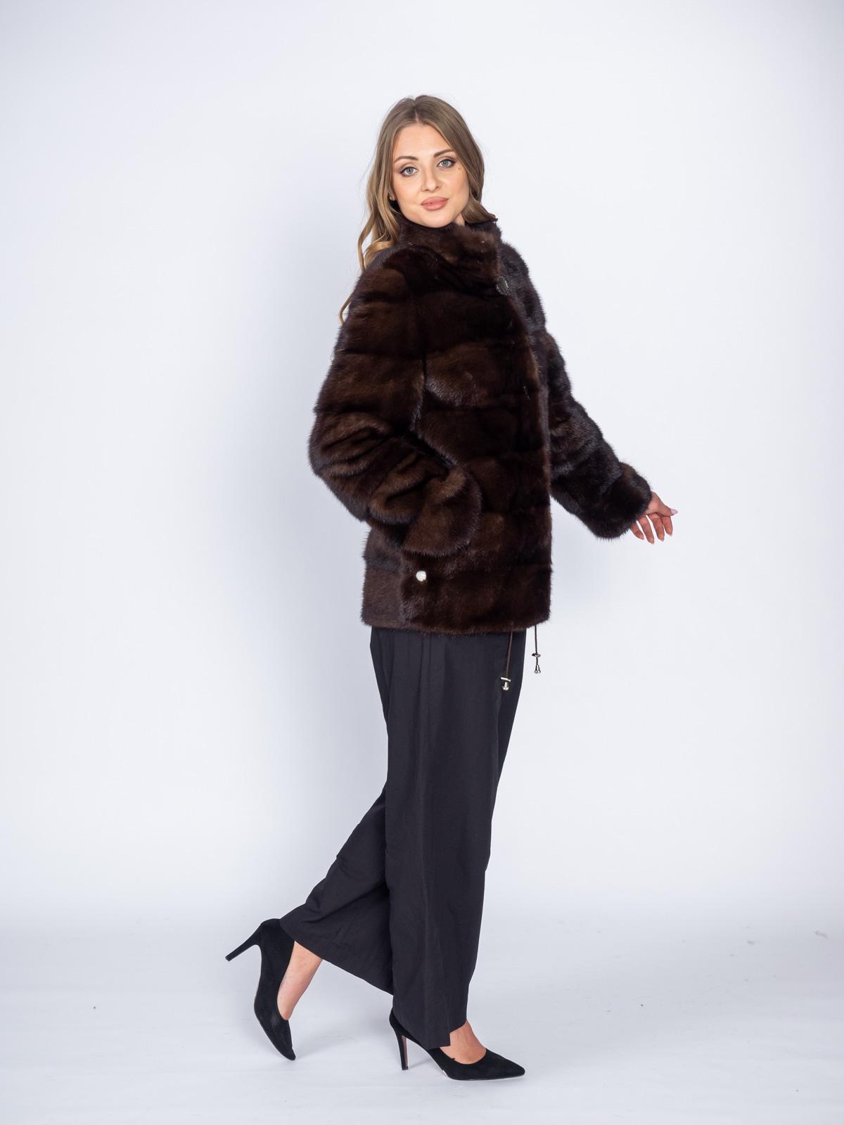 Шуба из меха норки Классика Поперечка