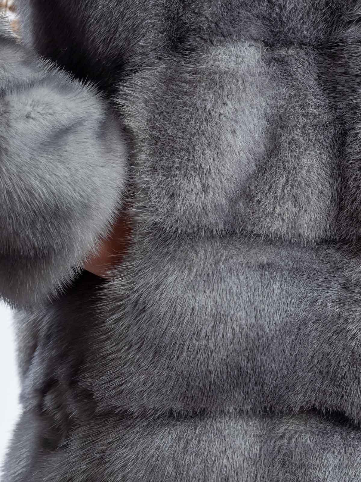 Шуба женская из меха норки Поперечка