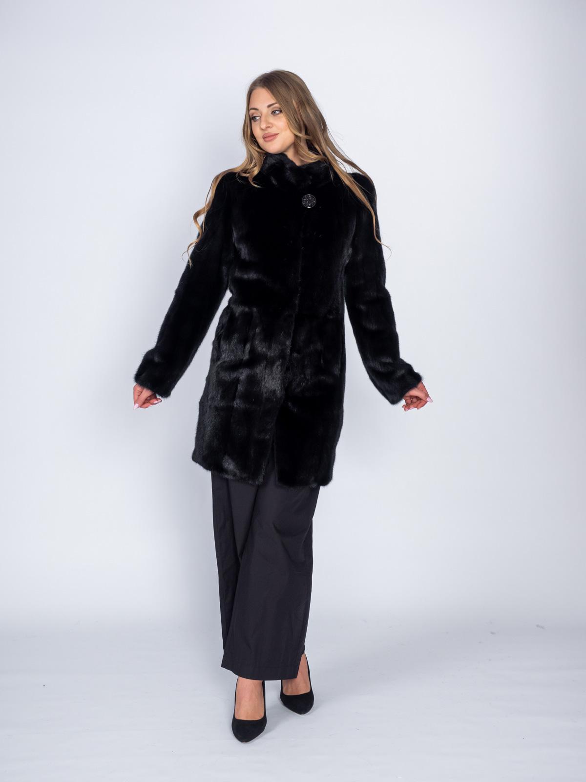 Шуба из меха норки женская Классика Френч роспуск