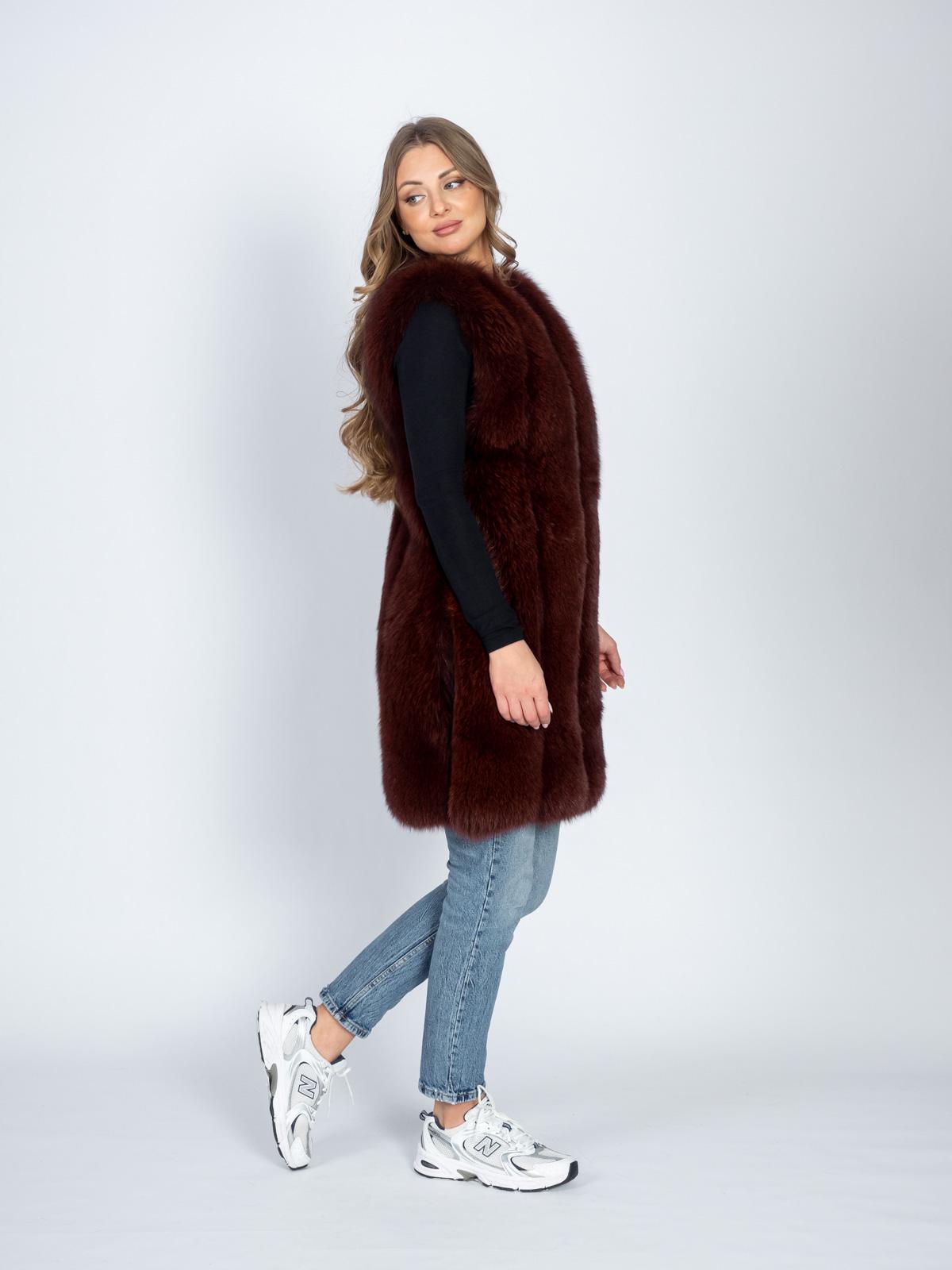 Жилет женский из меха песца Империя Меха П 29