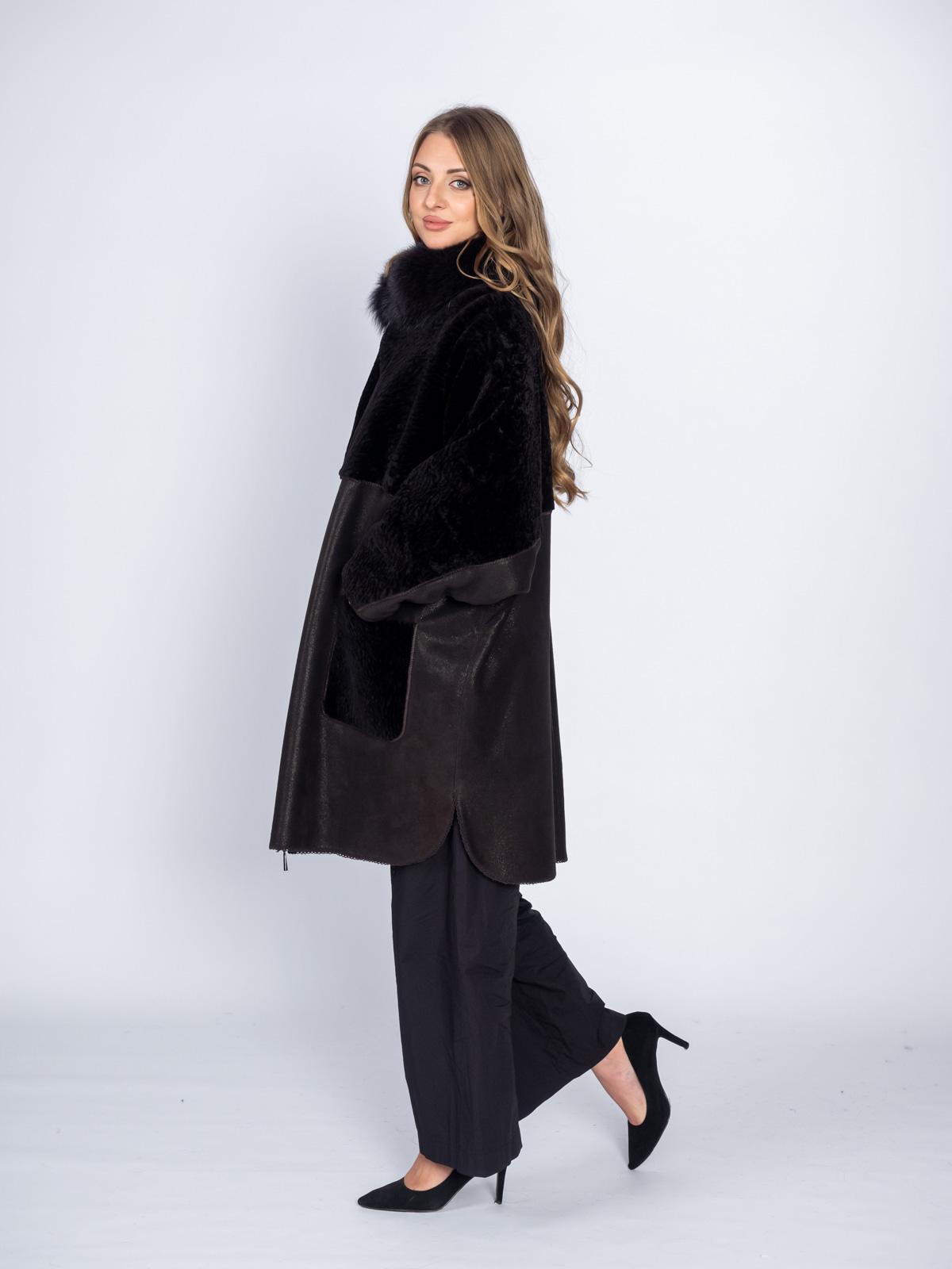 Дубленка женская из меха овчины  OKSA Z-7421