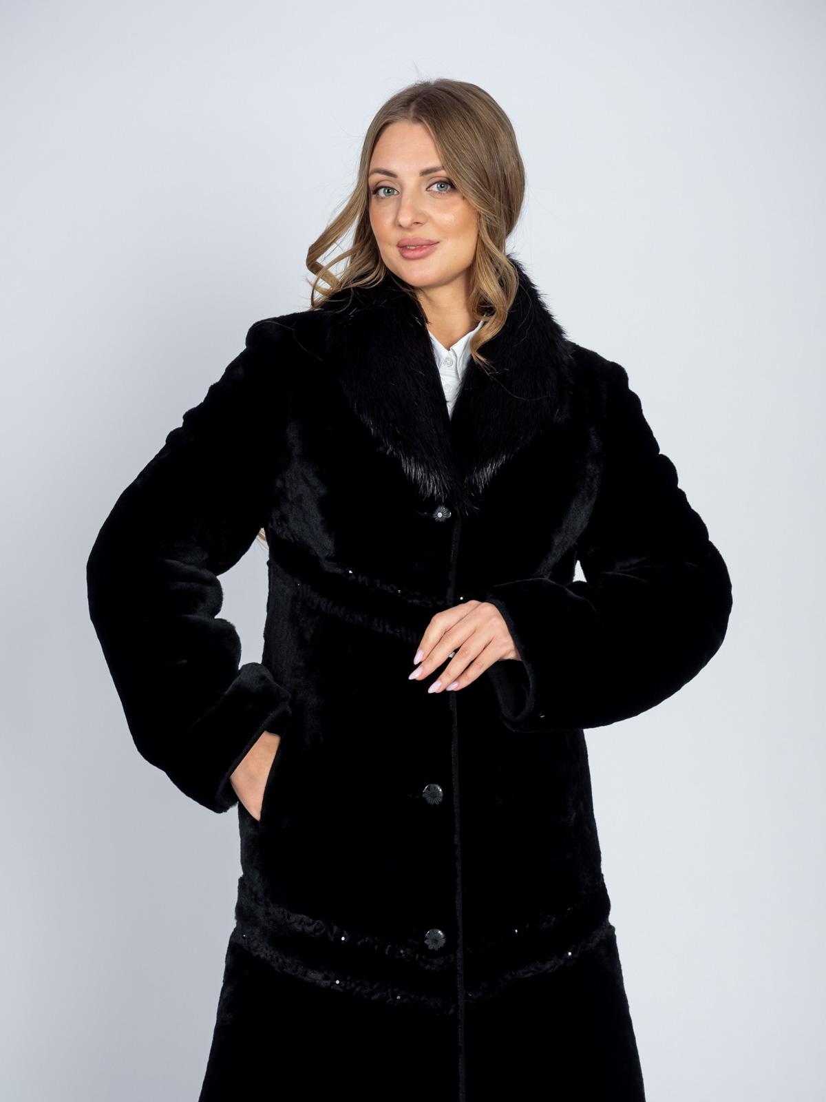 Шуба женская из меха овчины Меха Пятигорска Ламбада-2