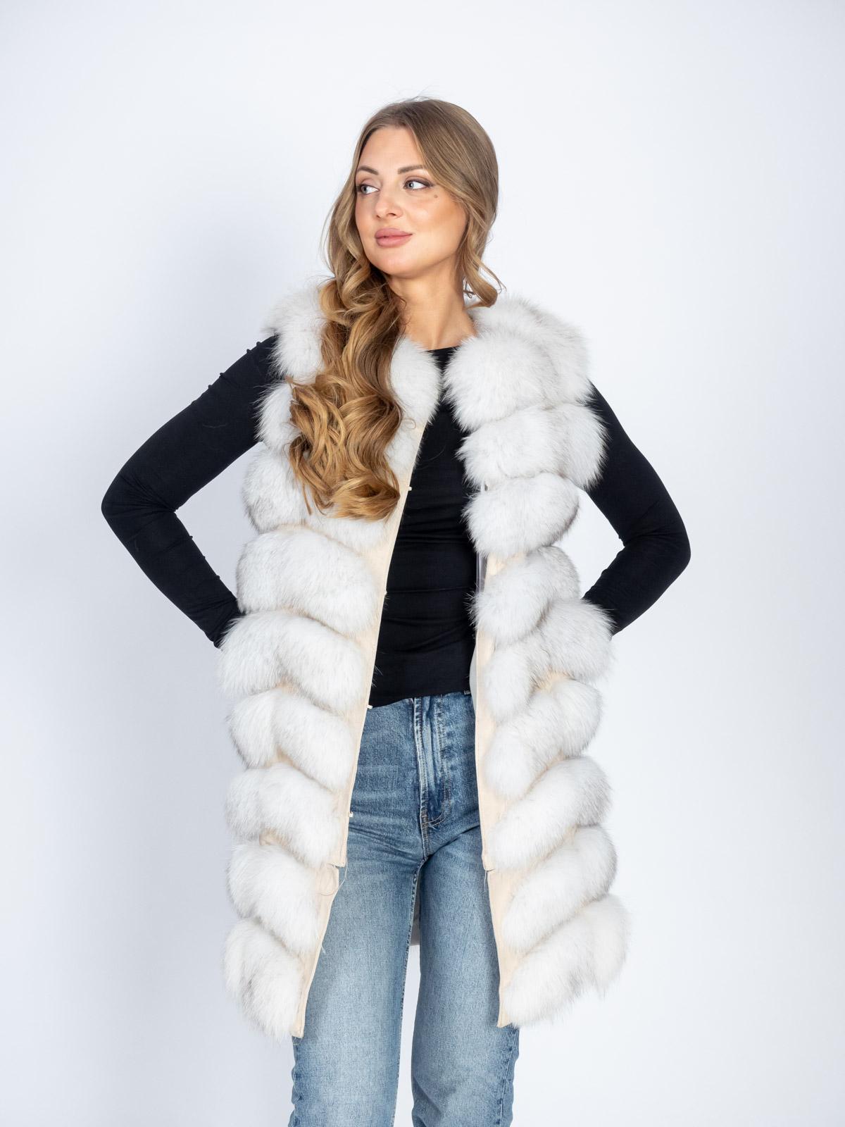 Жилет женский из меха песца Империя Меха 01-08-02