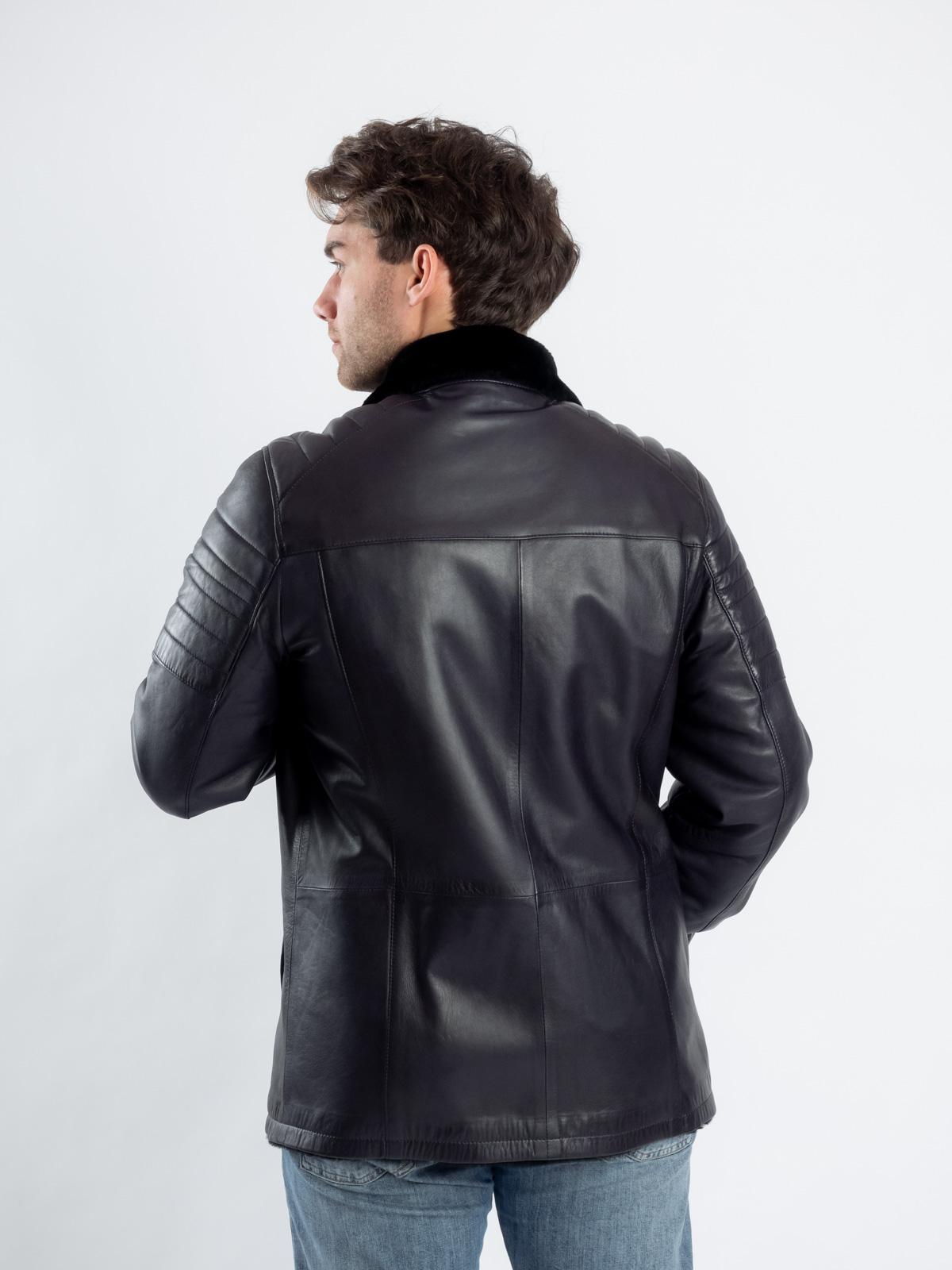 Куртка мужская кожаная с подкладом из меха овчины Virado 4547