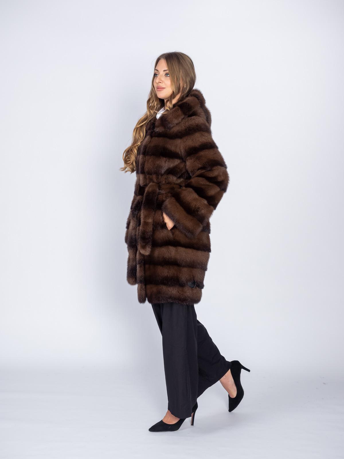 Шуба норковая с капюшоном Меха России 376-34