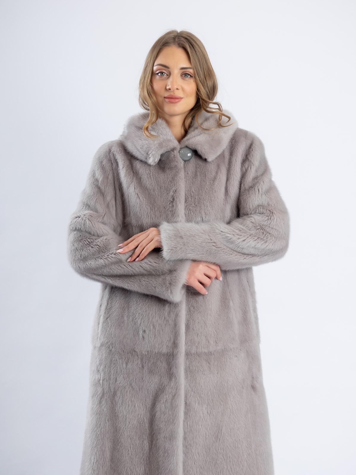 Шуба женскаяиз меха норки Прямая пластины Клс