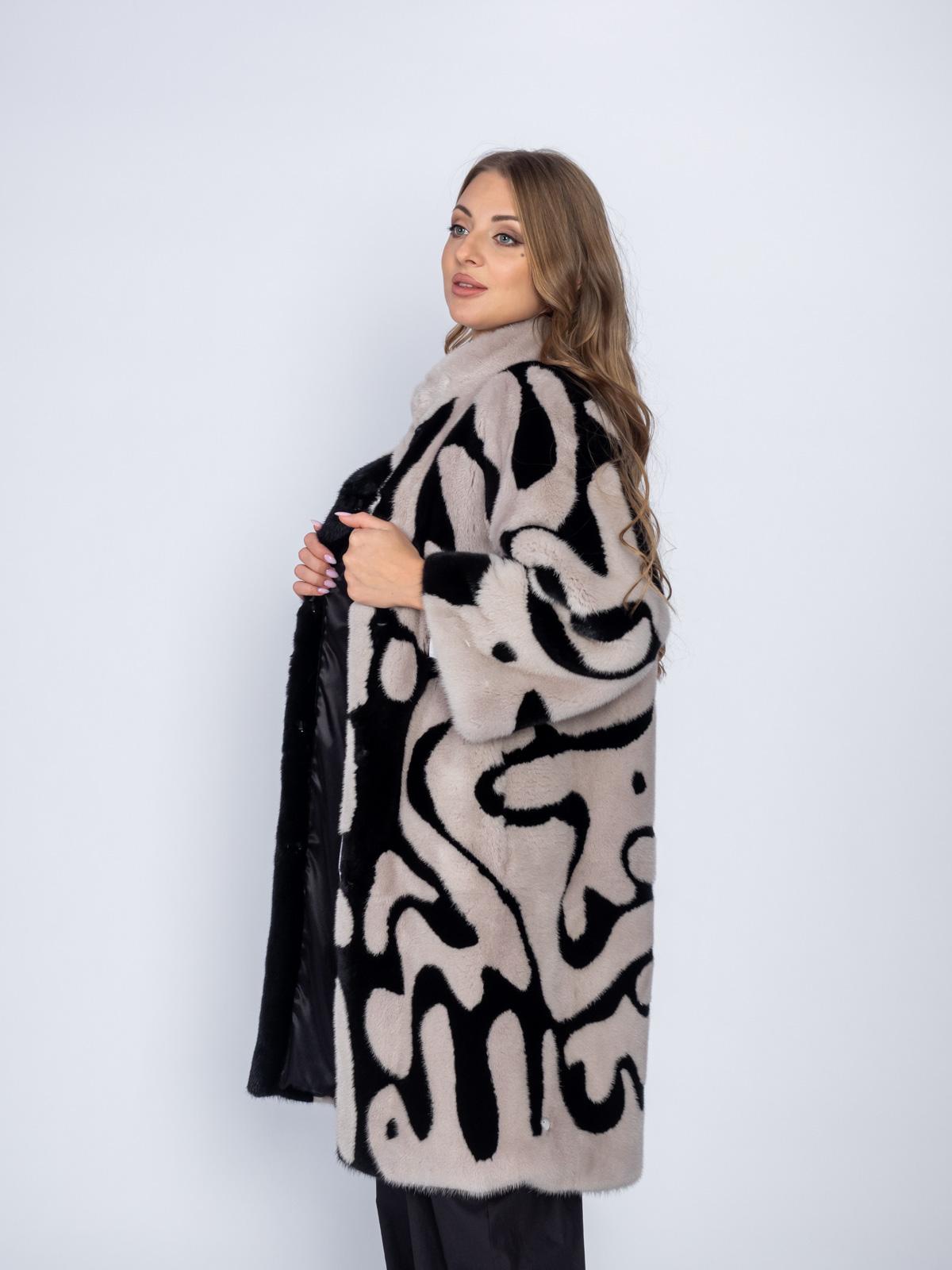 Шуба из меха норки Меха России Прямая пластины Клс