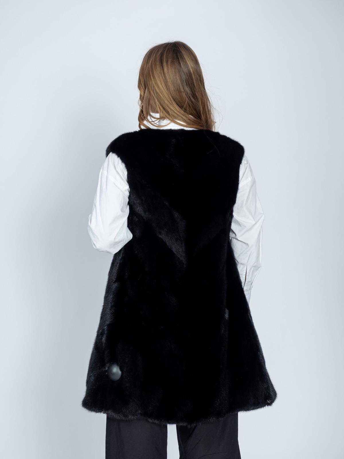 Жилет женский из меха норки паркет 