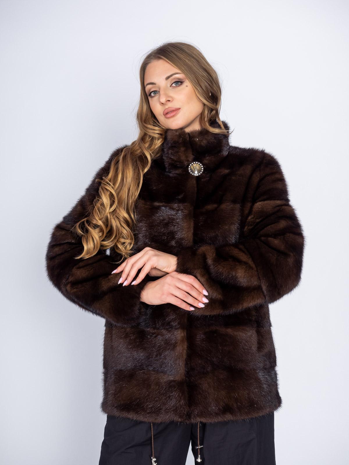 Шуба из меха норки Классика Поперечка