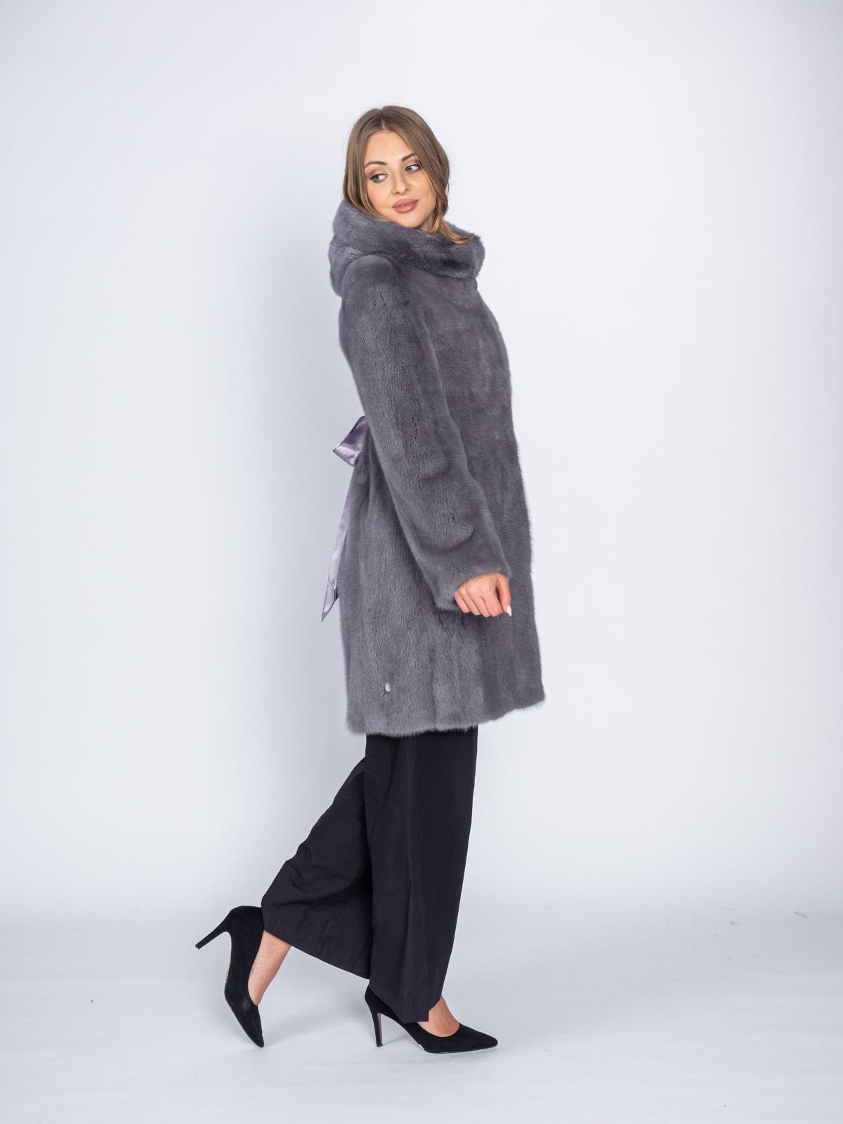 Шуба норковая Классика свингер с бантом Клс