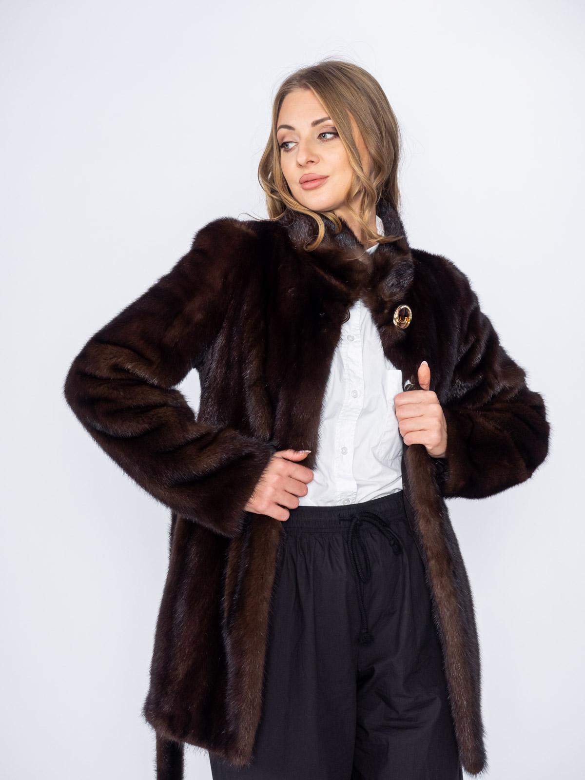 Шуба из меха норки Классика Френч роспуск