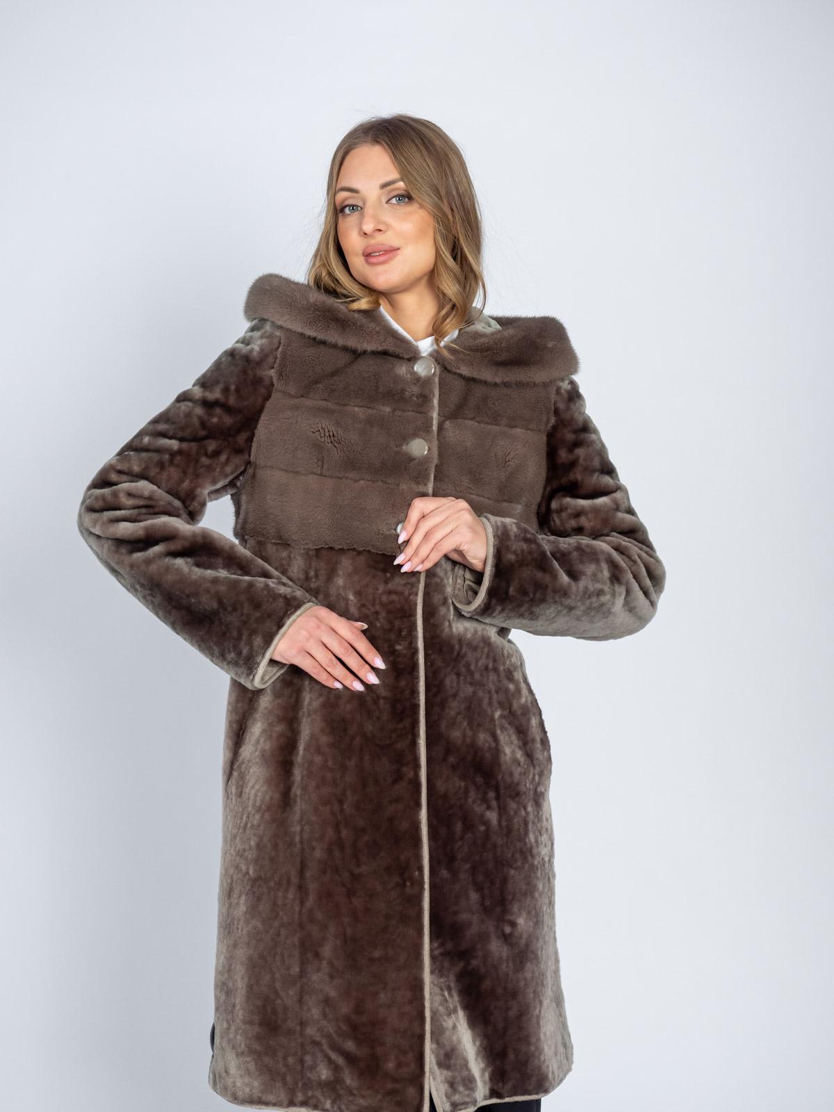 Шуба женская из меха овчины МиРель М-43