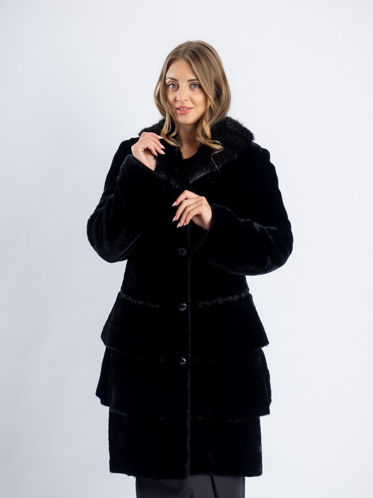 Шуба из меха овчины женская А-1716