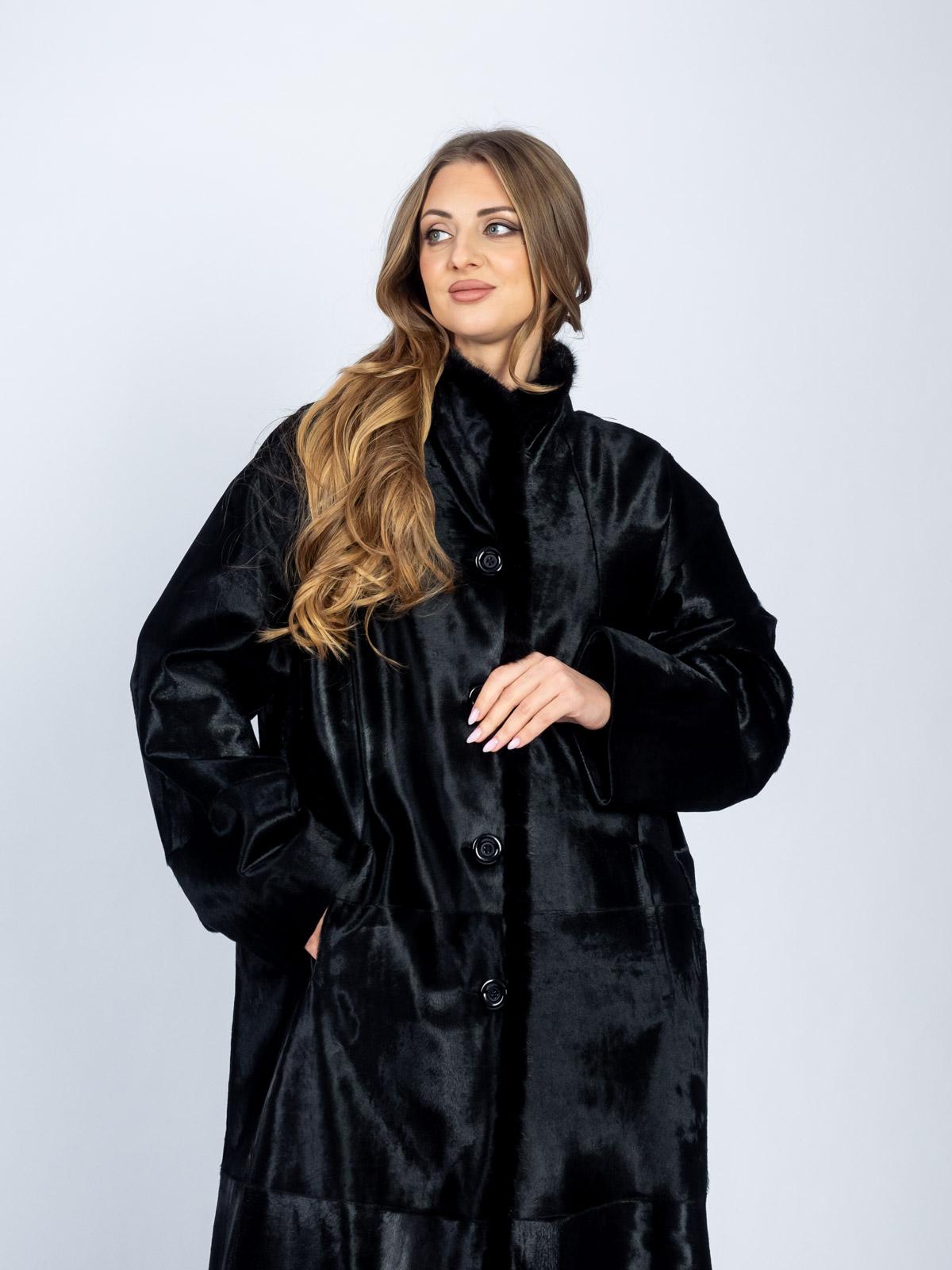 Пальто женское из меха пони LA AFM LEATHER 9032