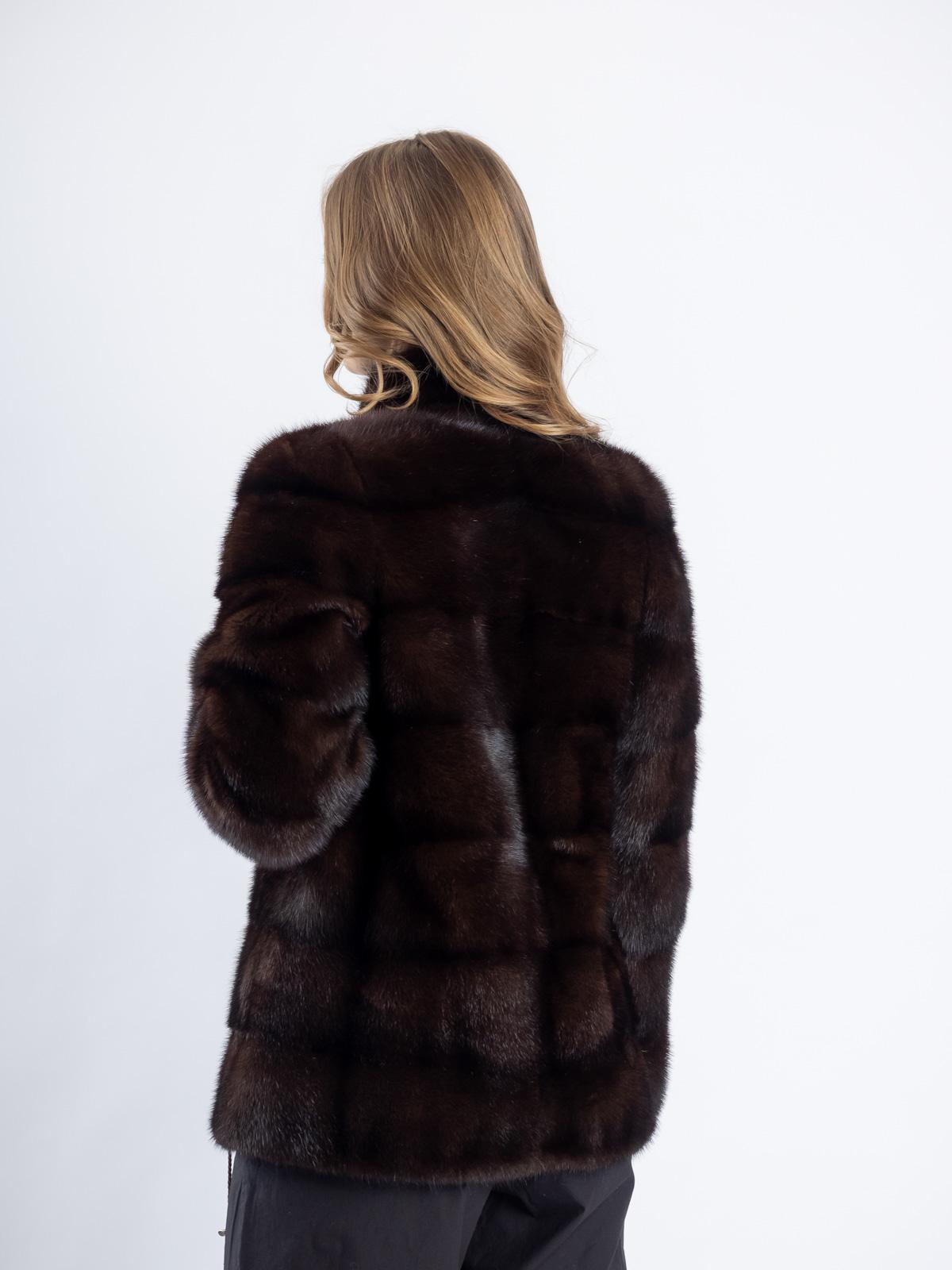 Жакет женский из меха норки Поперечка