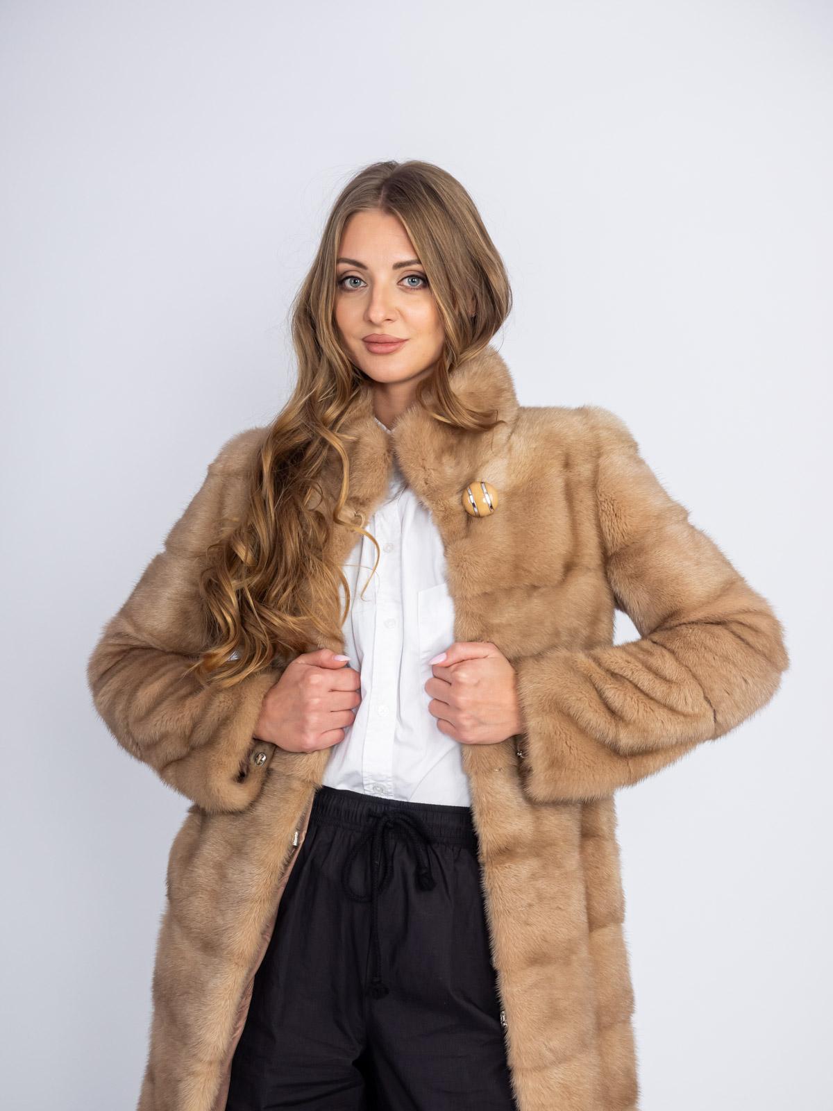 Шуба женская норковая Классика Поперечка 