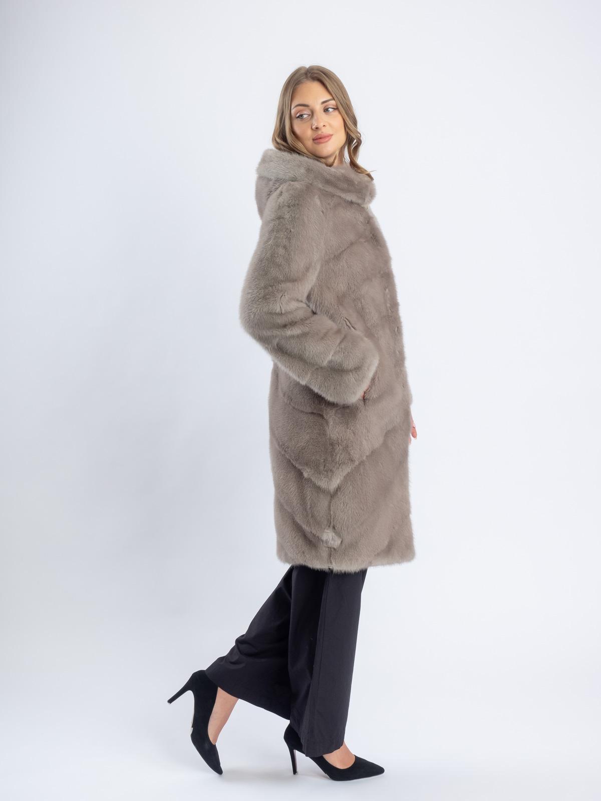 Шуба из меха норки женская Паркет баллон