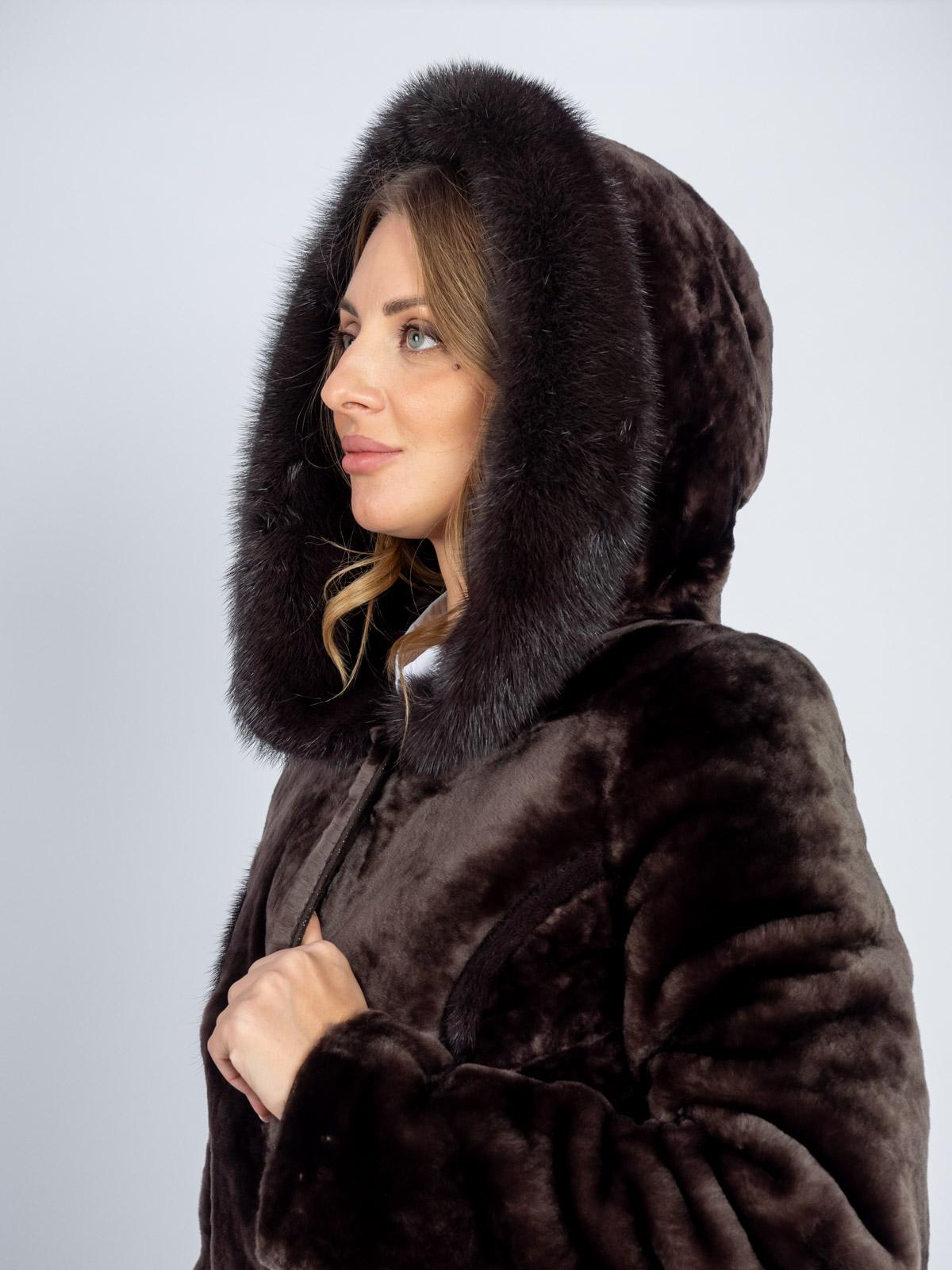 Шуба женская из меха овчины МиРель 1406-М