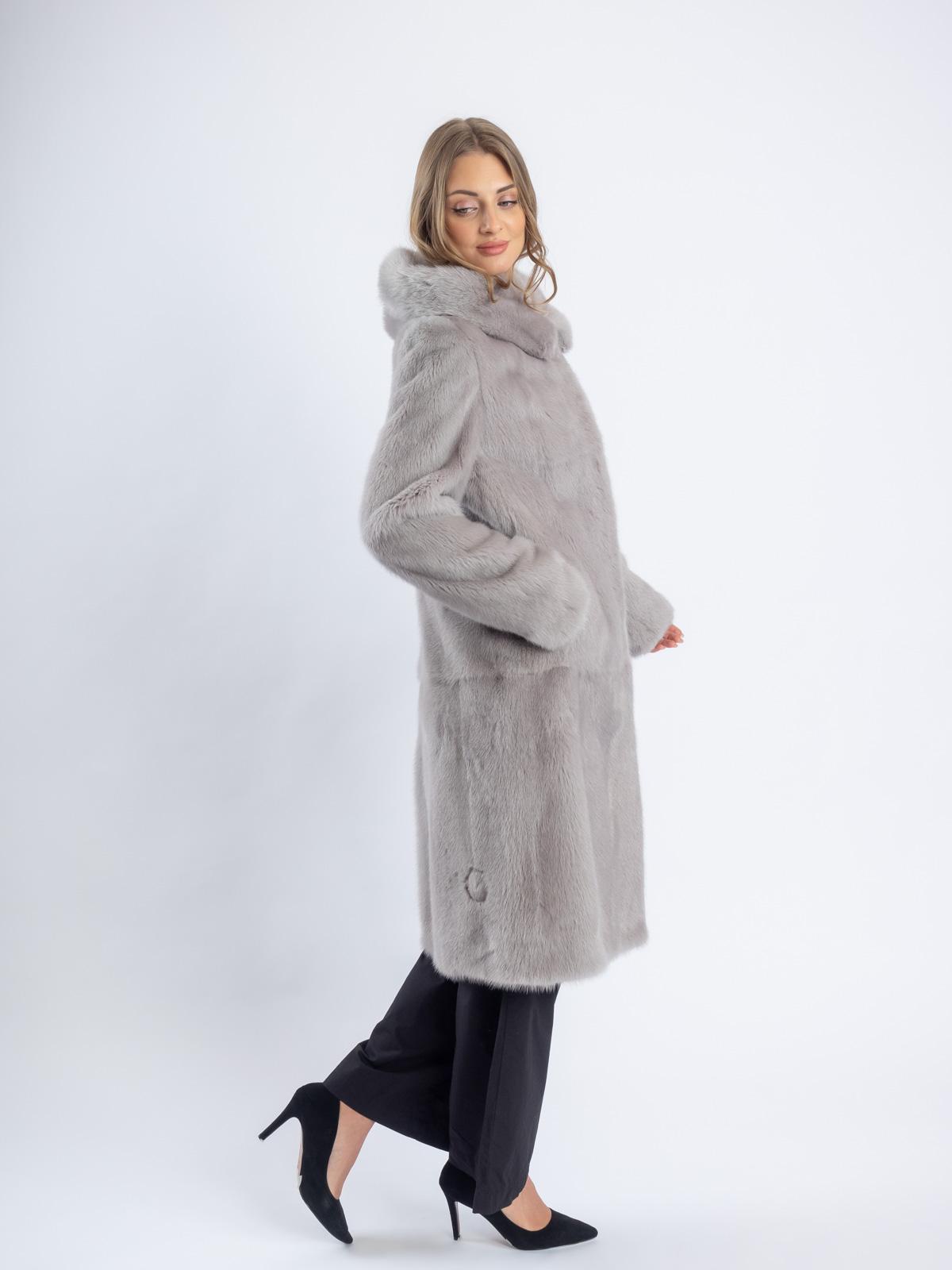 Шуба женскаяиз меха норки Прямая пластины Клс