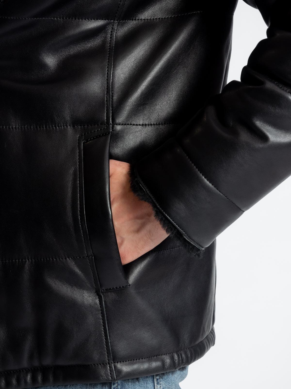 Куртка мужская кожаная с подкладом из меха овчины Virado 4632