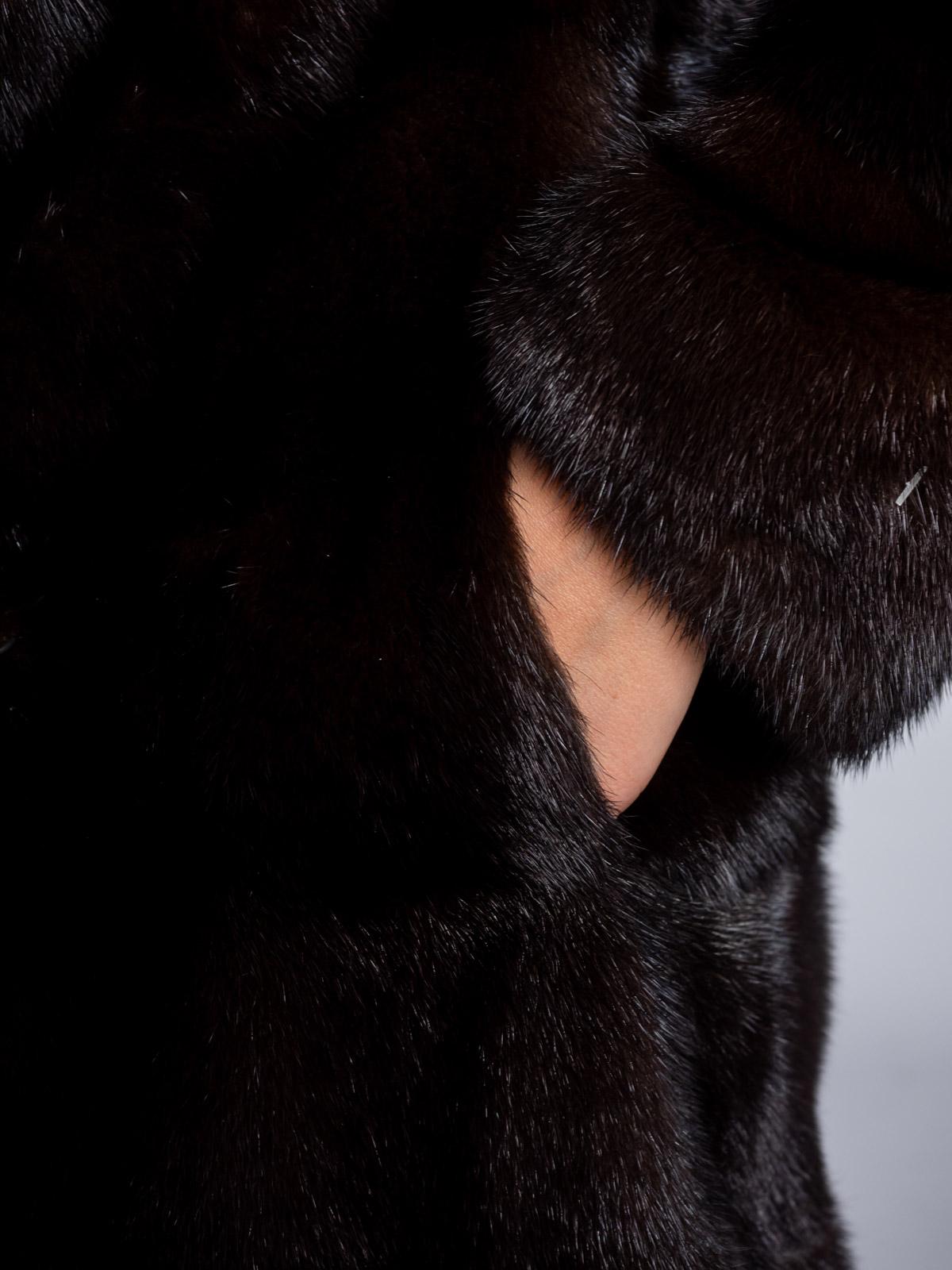 Шуба из меха норки женская Классика Поперечка