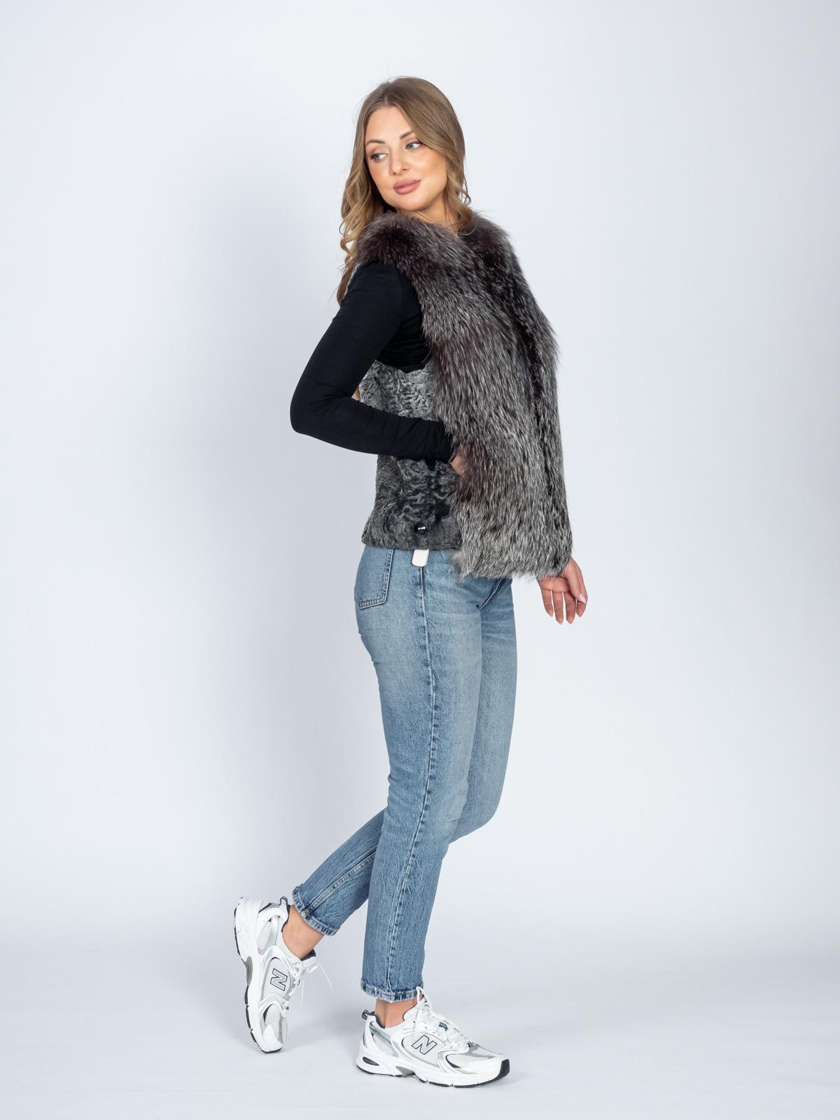Жилет женский из меха каракуля Империя Меха Жилет АПЗ 