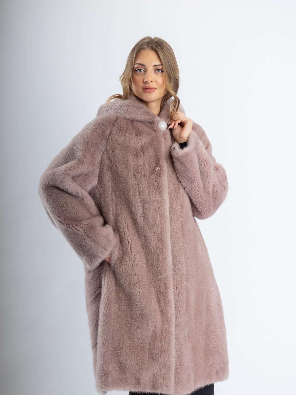 Шуба из меха норки женская Паркет-роспуск Клс