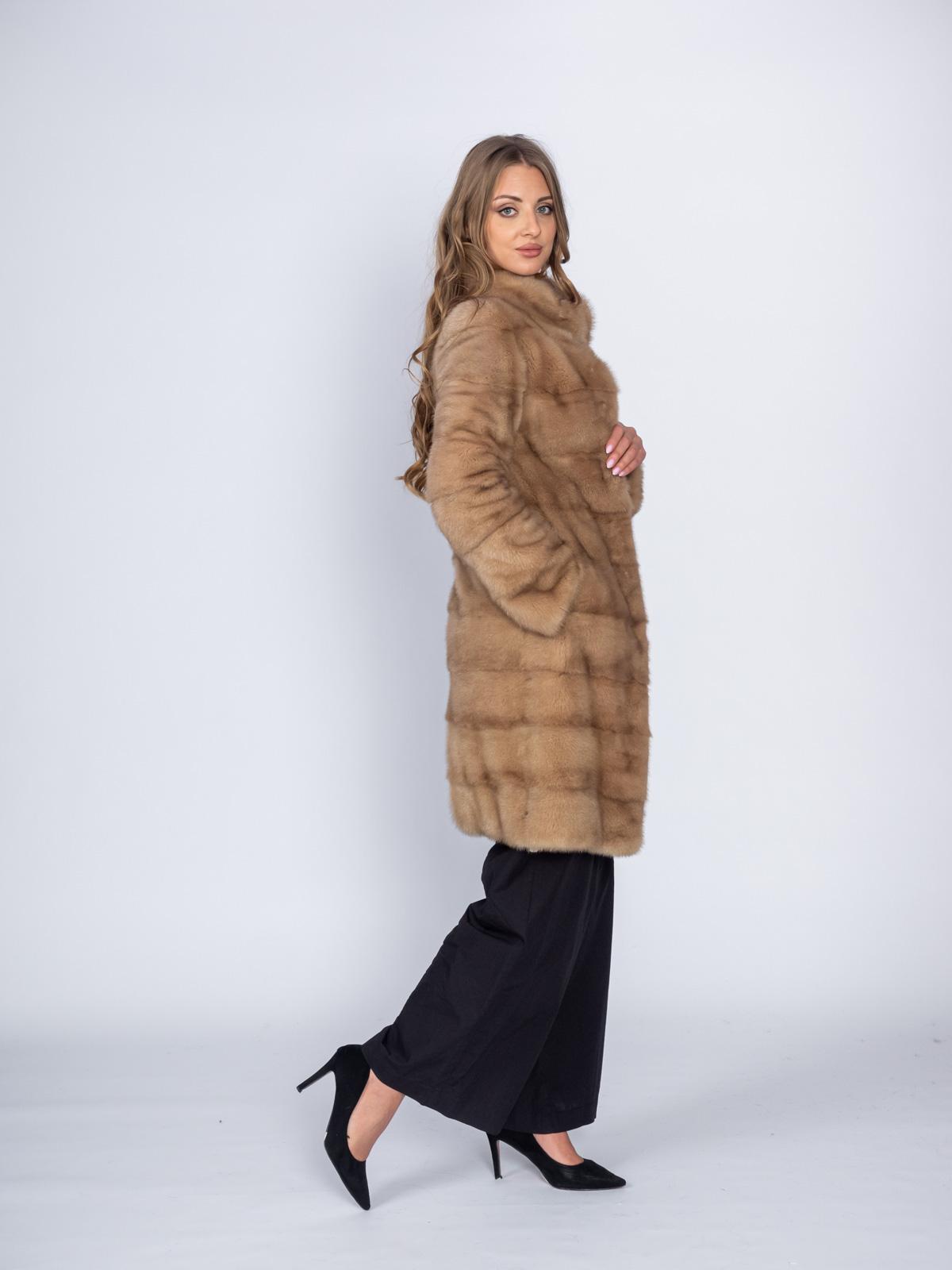 Шуба женская норковая Классика Поперечка 