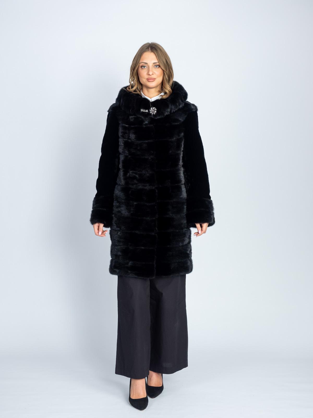 Шуба женская из меха овчины и норки Лиэль 821