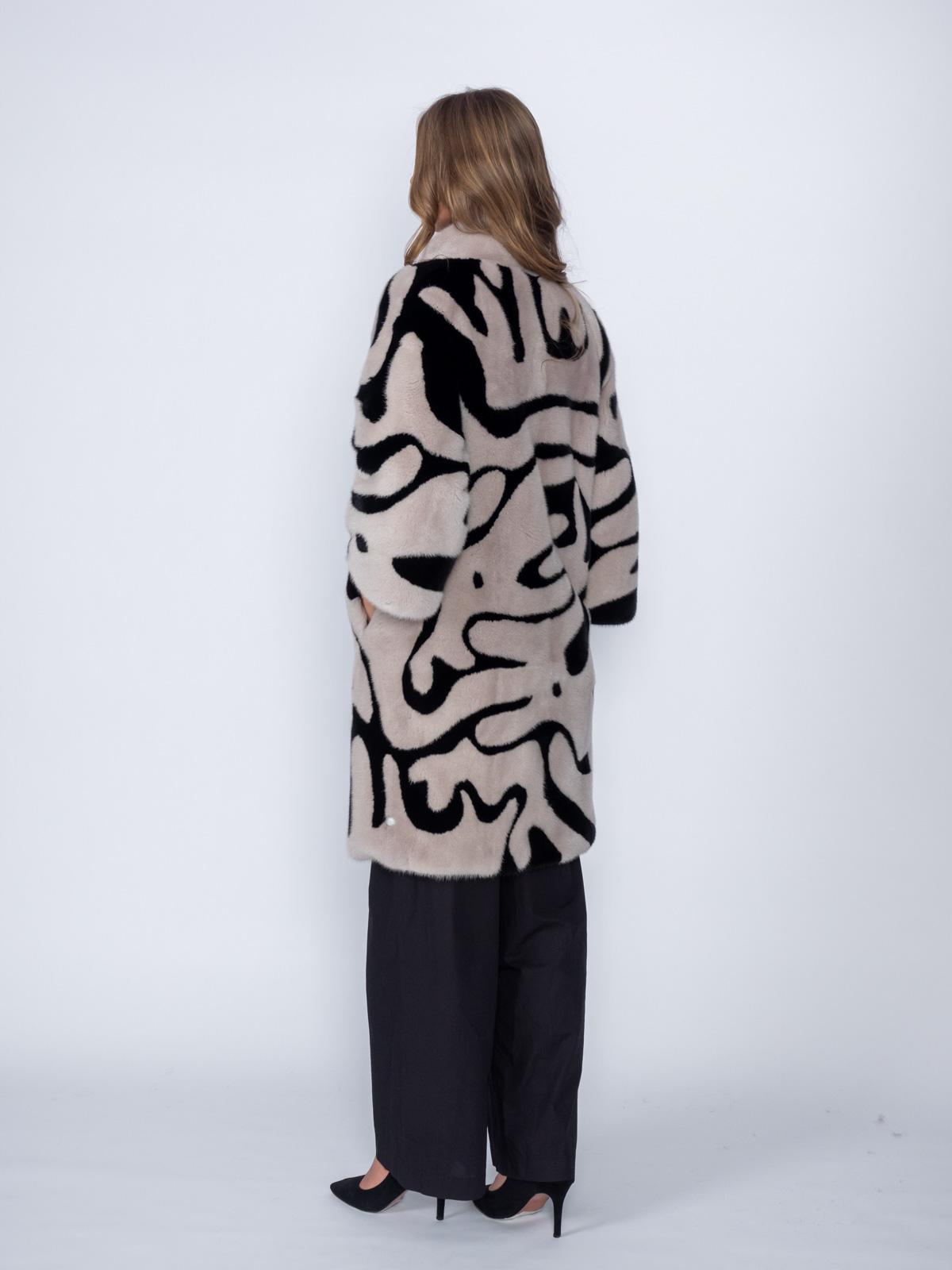 Шуба из меха норки Меха России Прямая пластины Клс