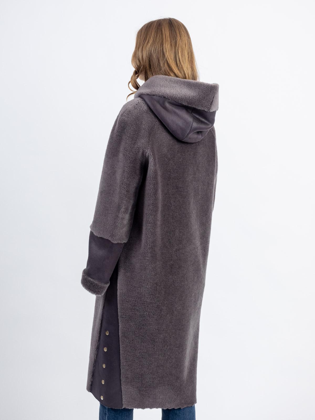 Шуба из эко-меха с капюшоном женская Дианель Меховый дом Э-130