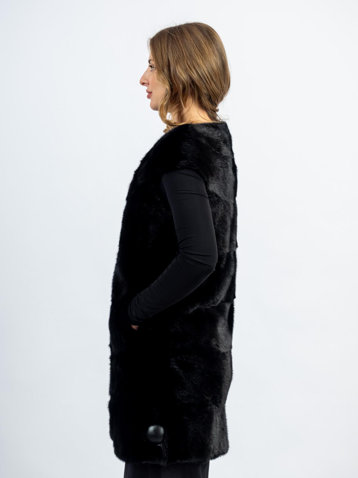 Жилет женский из меха норки Мягкое золото поперечка