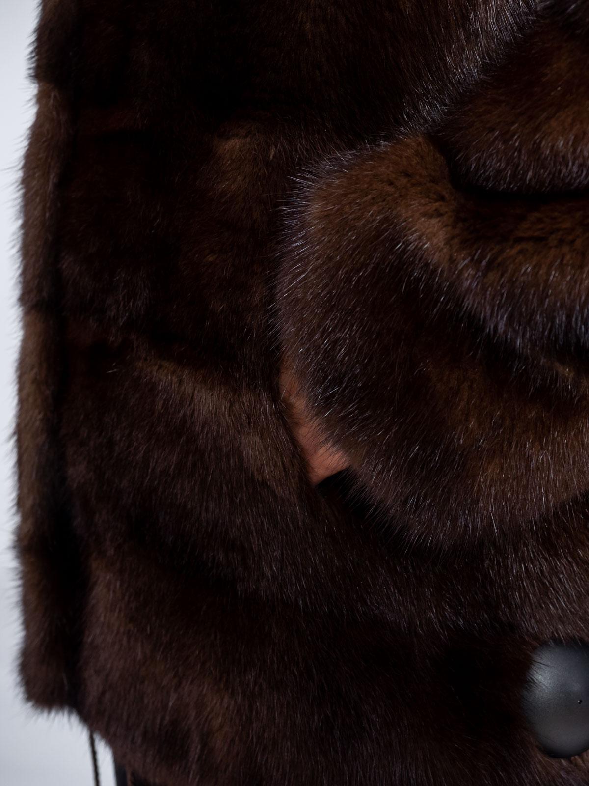 Шуба из меха норки Классика Поперечка