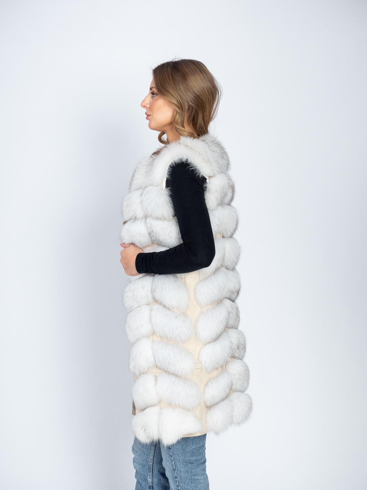Жилет женский из меха песца Империя Меха 01-08-02
