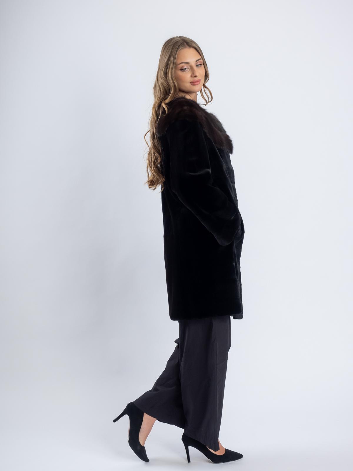 Шуба норковая с отделкой из меха соболя Меха России 528 