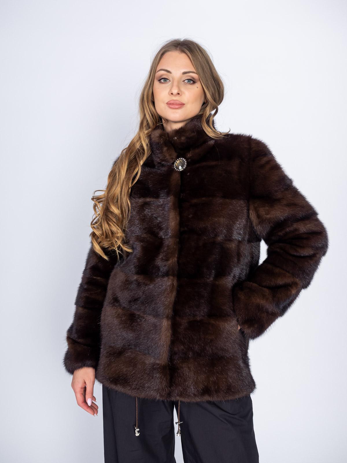 Шуба из меха норки Классика Поперечка