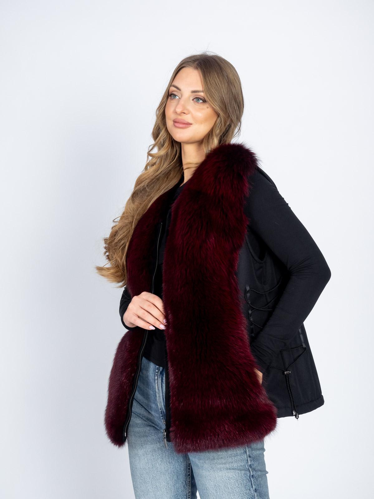 Жилет из текстиля и меха лисицы Меха России 49