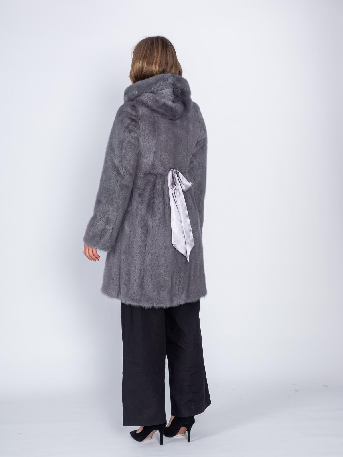 Шуба норковая Классика свингер с бантом Клс