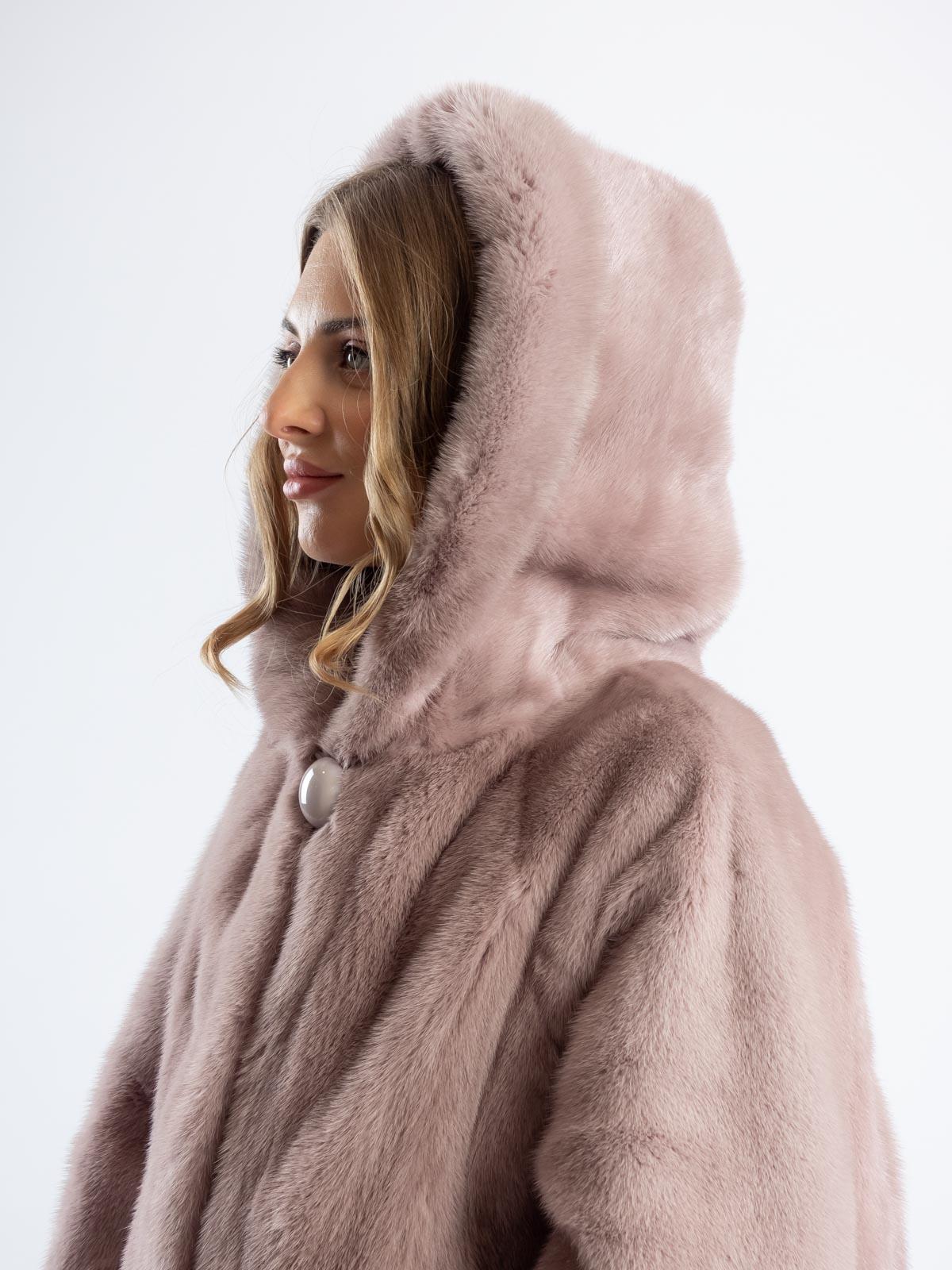 Шуба из меха норки женская Паркет-роспуск Клс