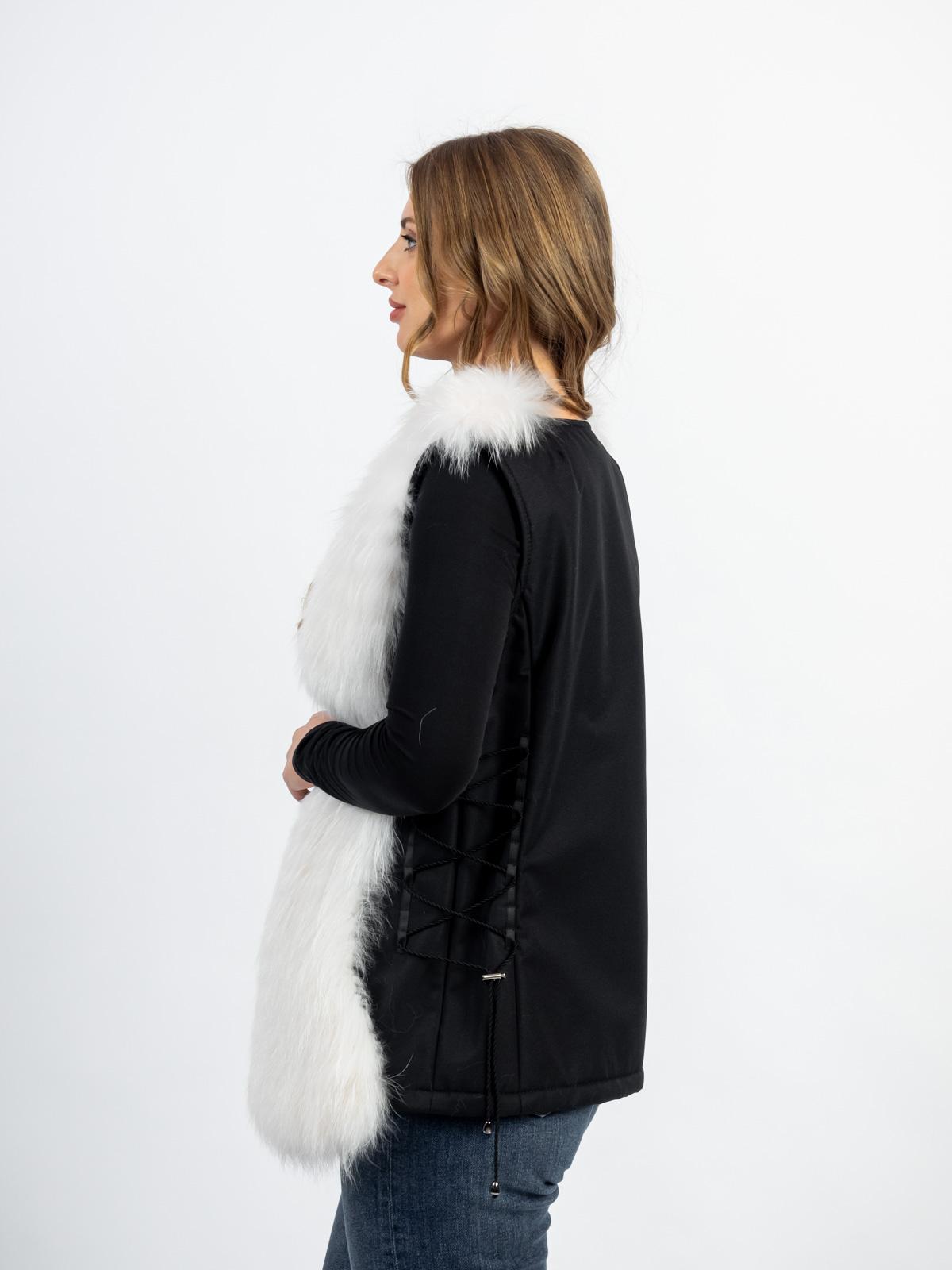 Жилет женский из текстиля и меха енота Меха России 49