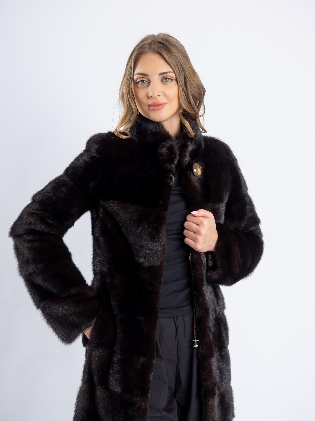 Шуба женская из меха норки Прямая поперечка