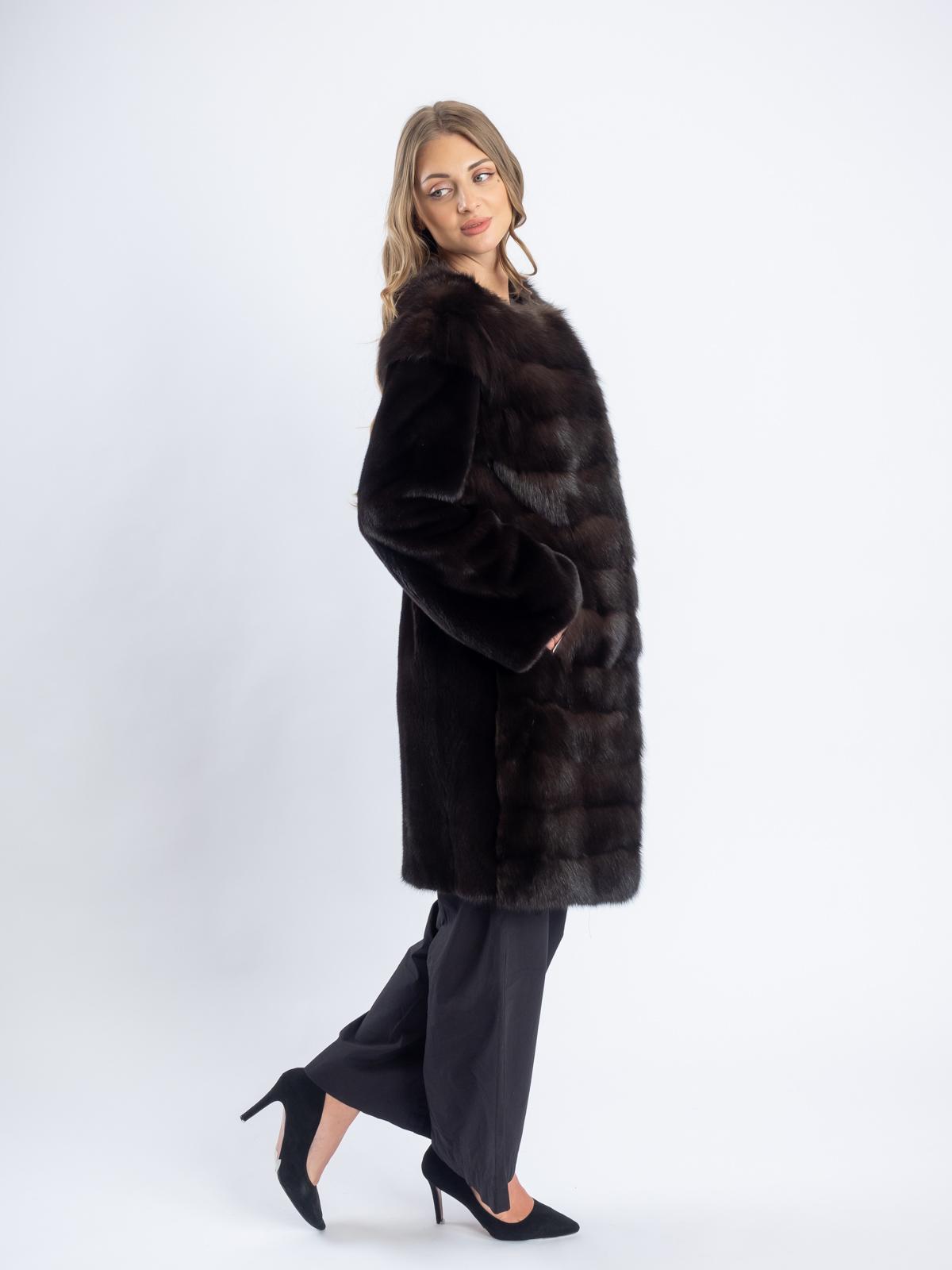Шуба норковая с отделкой из меха соболя Меха России 528 