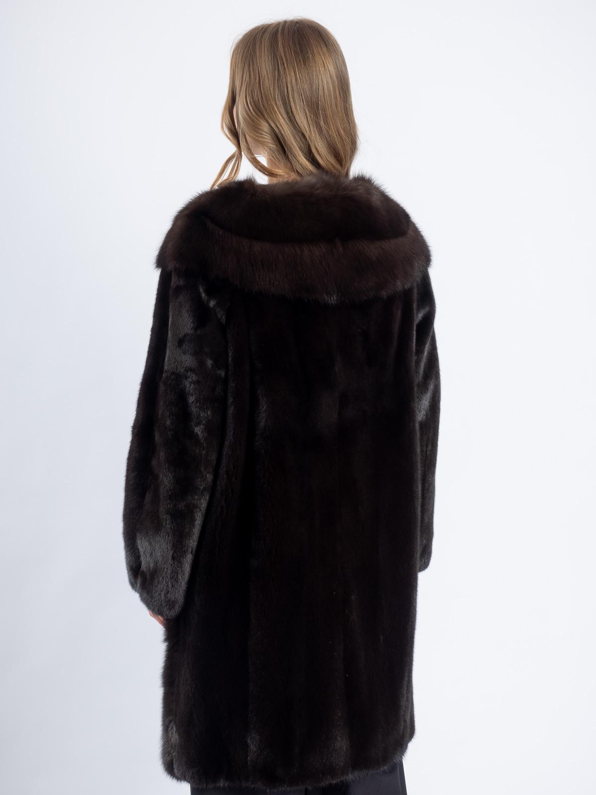 Шуба норковая с отделкой из меха соболя Меха России 528 