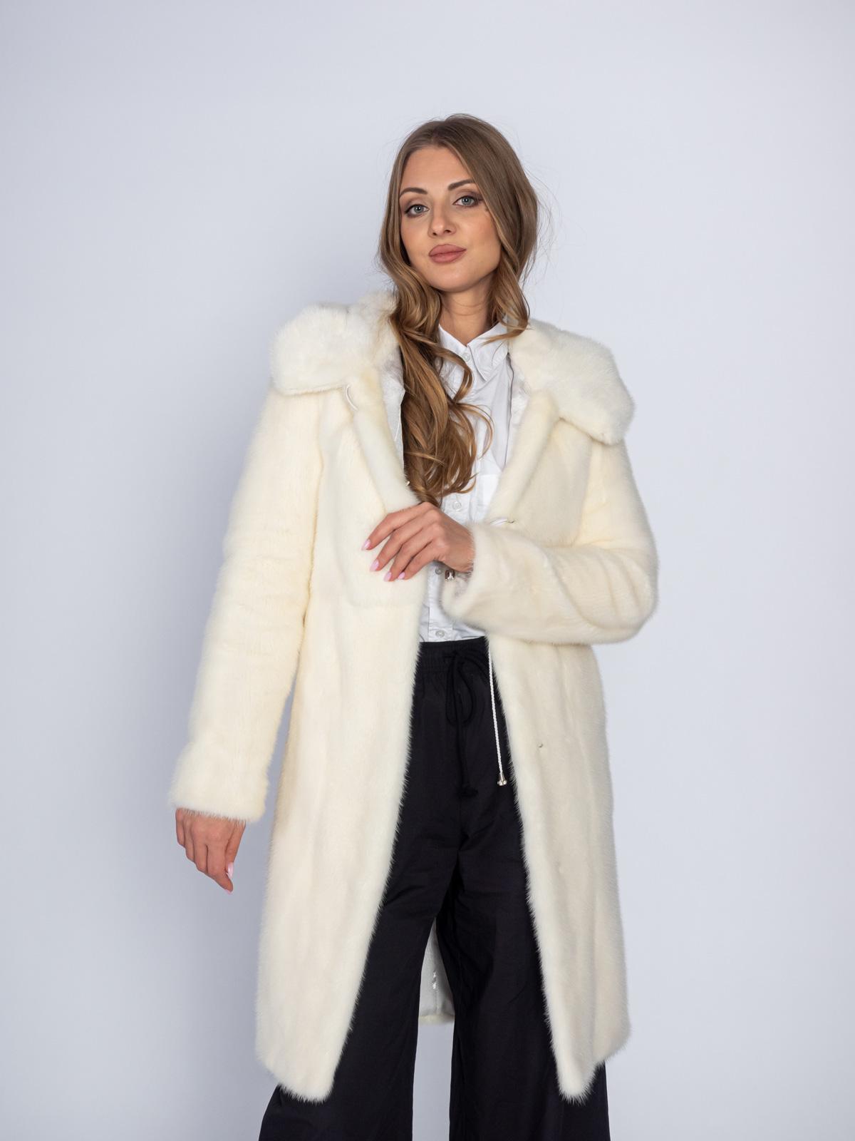 Шуба из меха норки Классика Френч пластины