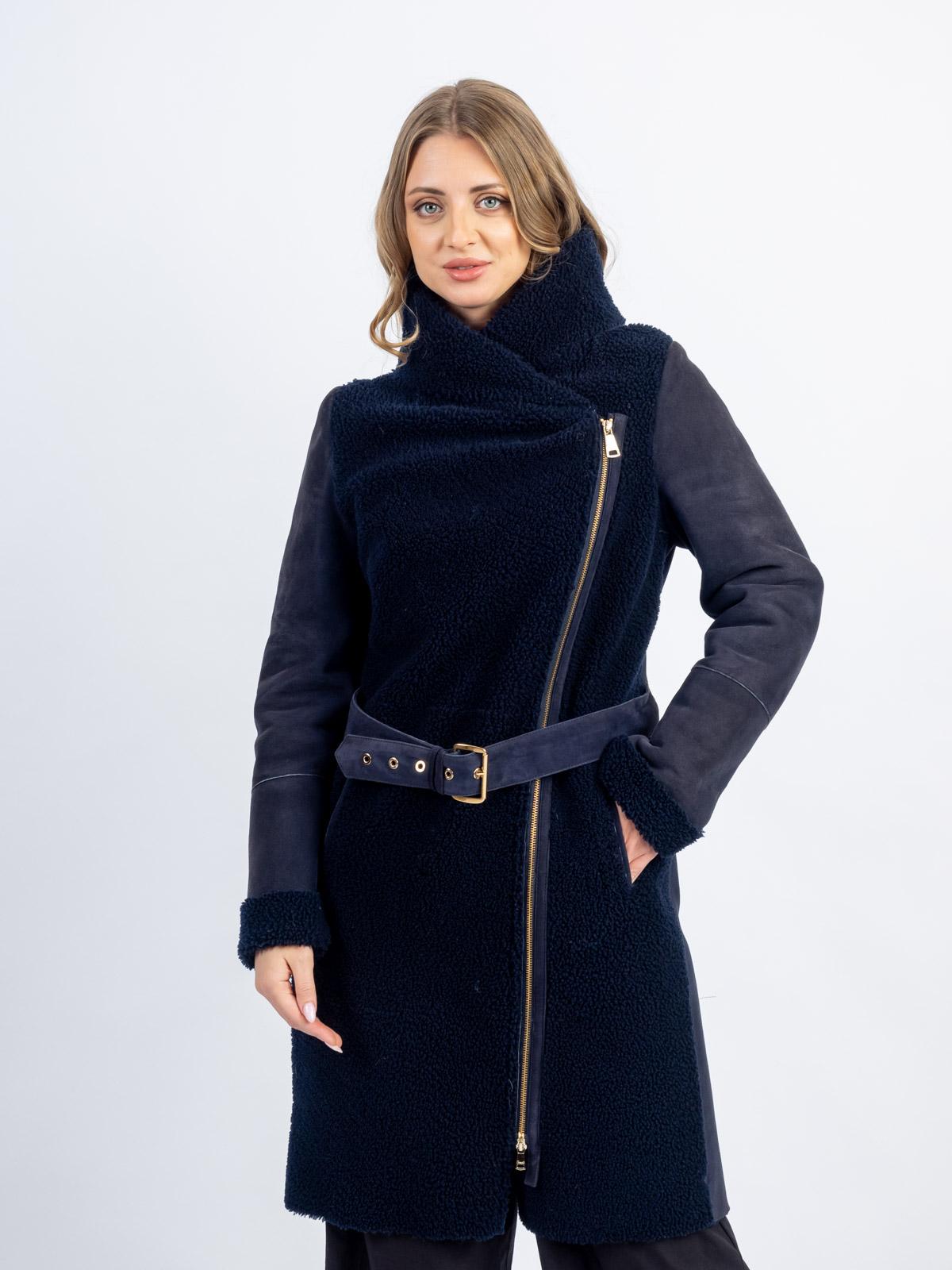 Замшевая женская шуба из меха овчины Carnelli BK.015.050