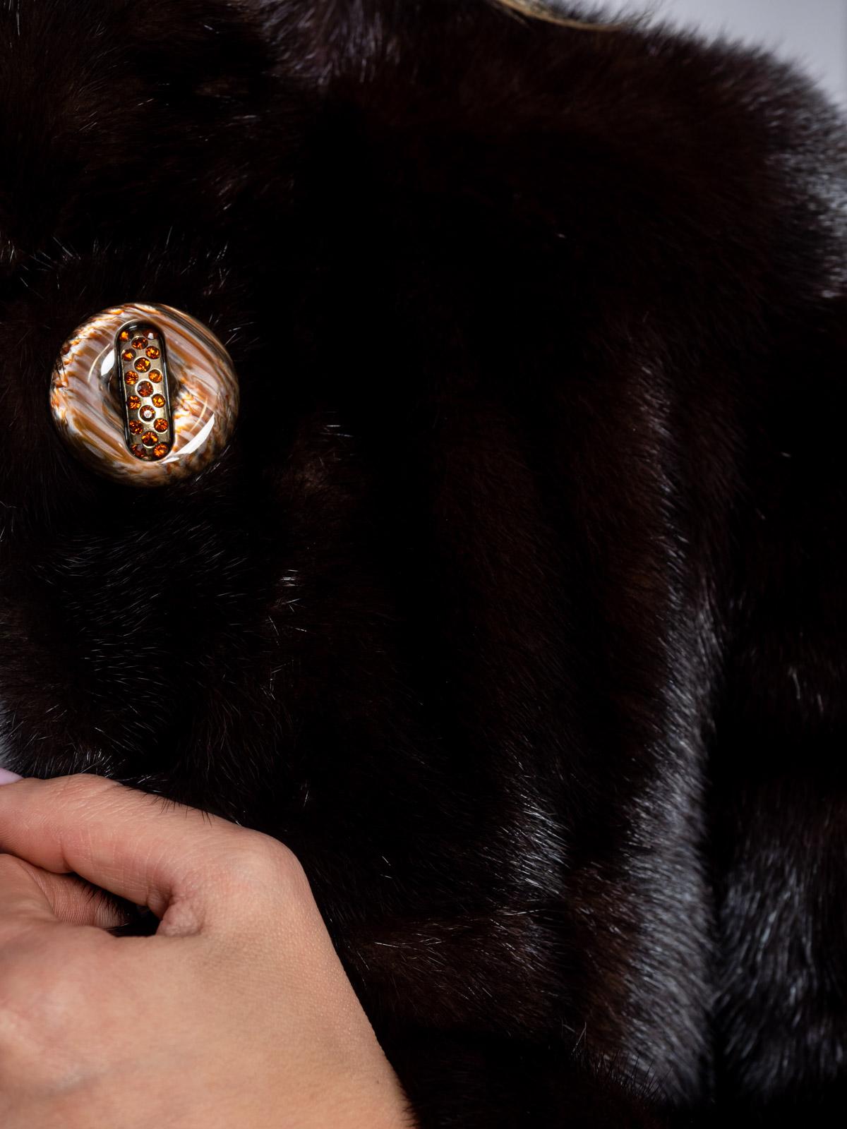 Шуба из меха норки женская Классика Поперечка